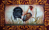 tile mural Rooster