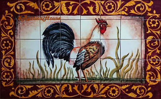 tile mural Rooster