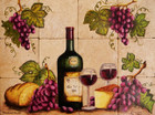 wineglass  kitchen tile mural