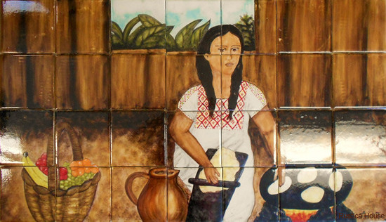 traditional mexican cook  culture kitchen tile mural