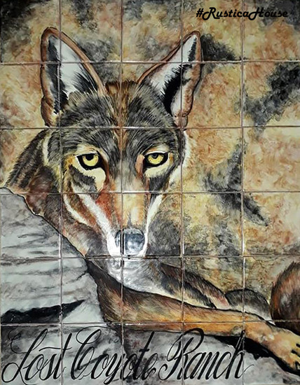 tile mural coyote