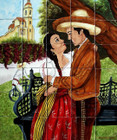 tile mural romance in the village