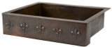 large traditional copper apron sink