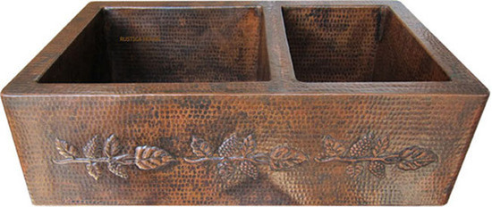 handmade copper kitchen apron sink