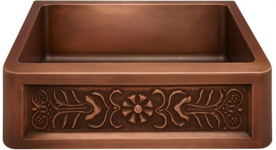 punched copper kitchen apron sink