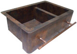 copper kitchen sink with apron