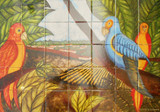 Colorful Birds wall tile mural