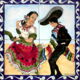 tile mural mexican dance