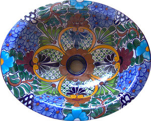 Hand painted mexican bathroom sink.