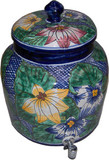 talavera flower water crock