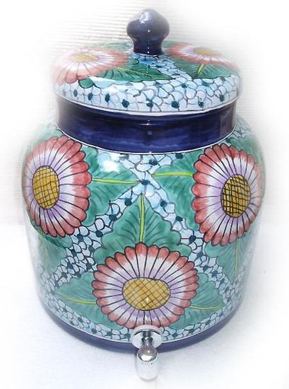 talavera sunflower terracotta water crock