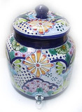 talavera yellow flowers water crock