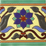 french relief tile blue