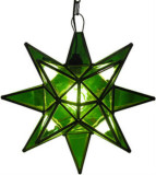 green stained glass star lamp