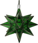 green glass star lamp