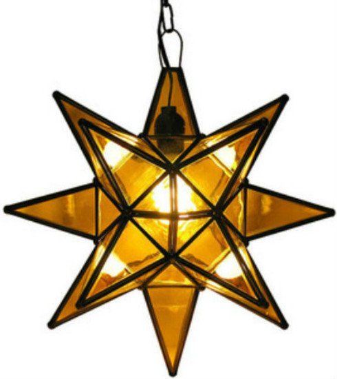 yellow stained glass star lamp