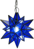 blue stained glass star lamp