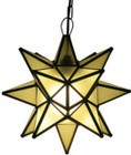 white stained glass star lamp