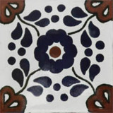 artisan crafted Mexican tile cobalt terracotta