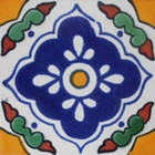 hand made Mexican tile blue yellow