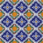 hand made Mexican tiles blue yellow