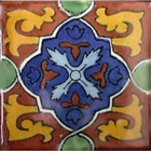 Mexican tile blue yellow terracotta