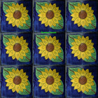 hand painted Mexican tiles yellow green