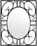 Front view of the handcrafted Iron Mirror Madrid, featuring a rectangular shape and rustic finish