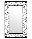 Front view of the Iron Mirror Tlaxcala, showcasing its rectangular frame with a rustic iron finish.