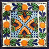 Mexican tile blue yellow green