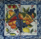 Grapes and watermelon wall tile mural