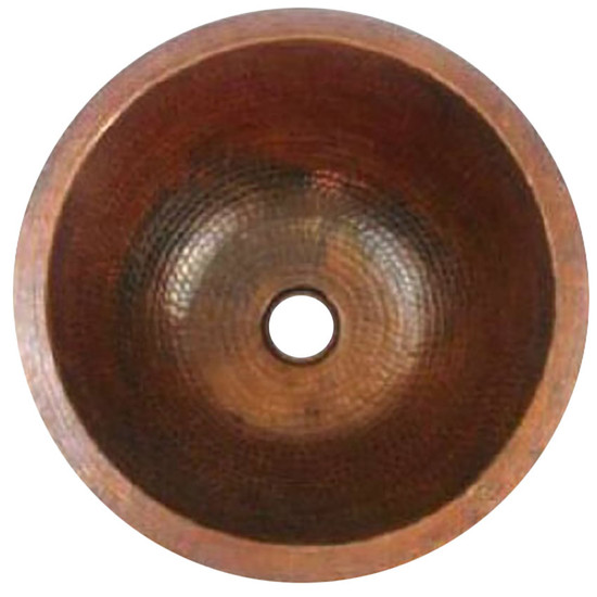 round artisan made copper bath sink