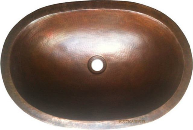 Oval Artisan Made Copper Bathroom Sink
