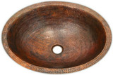 oval hand hammered copper bathroom sink