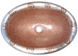 oval handcrafted copper bath sink