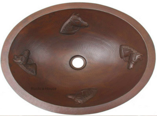 oval artisan made copper bath sink