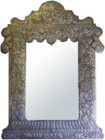 rustic punched tin mirror