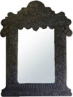 dark color punched tin mirror frame