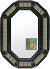 octagonal metal tin frame decorated with mexican handmade^ tile