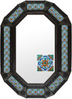 Metal mirror colonial hacienda octagonal frame with tiles