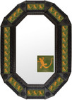 Metal mirror traditional octagonal frame with tiles.