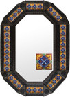 octagonal metal tin frame decorated with mexican fabricated tile