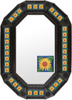 octagonal metal tin frame decorated with mexican artisan made tile