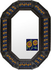 octagonal metal tin frame decorated with mexican handcrafted tile