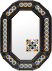 Metal mirror hacienda octagonal frame with tiles