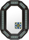 Metal mirror old world octagonal frame with tiles