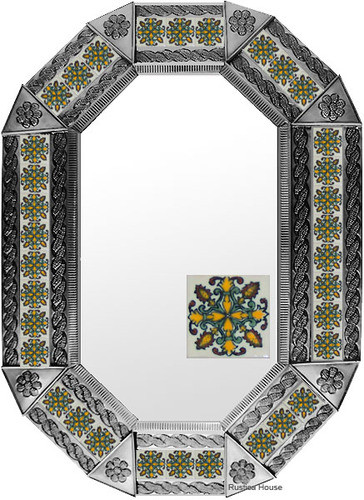 metal tin mirror tile artisan made