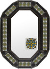 octagonal metal tin frame decorated with mexican artisan made tile