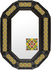 octagonal metal tin frame decorated with mexican hand made tile