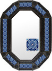 octagonal metal tin frame decorated with mexican fabricated tile